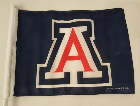 New! Arizona Wildcats Car Window Flag Blue NCAA Cover