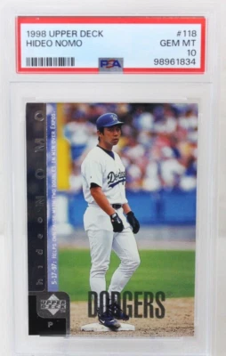 1998 Upper Deck Hideo Nomo Card #118 Graded PSA 10 Pop 2 - Imagem 1 de 4