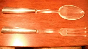 Georg Jensen Mid Century Servierset mit Sterlingsilbergriff/Lucite Gabel, Löffel - Bild 1 von 5