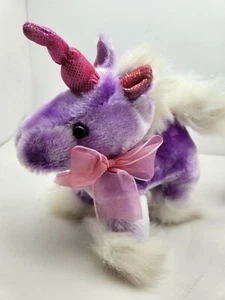Dan Dee Plüsch Einhorn lila rosa funkelt Stofftier Pferd Spielzeug - Bild 1 von 4