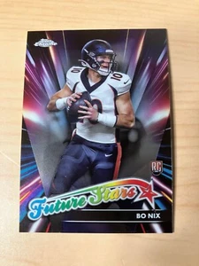 2024 Bo Nix Topps Chrome Future Stars X-Fractor Rookie RC - Bild 1 von 2