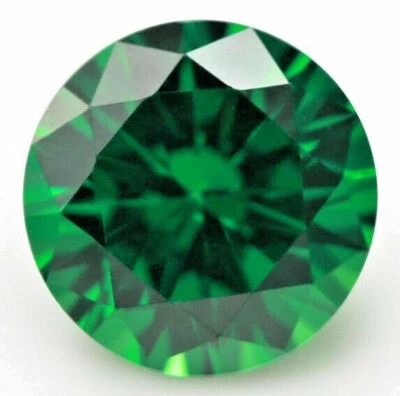 Emerald Green  Cubic Zirconia 1 mm - 12 mm Round  Loose Stones Very Best Quality - Image 1 of 3