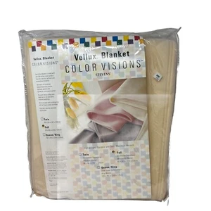 Vintage Vellux Blanket Butter Cream  Ivory Full 80x90 Double Layered Stevens - Picture 1 of 7