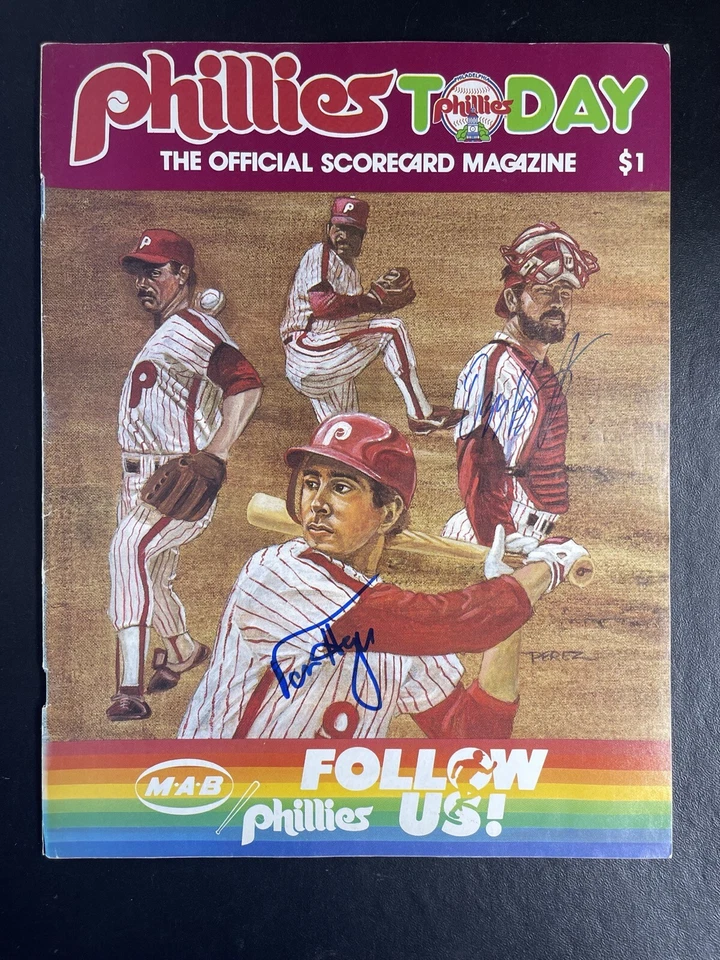 Ozzie Virgil Von Hayes Signed Program Phillies Scorecard Autgraph  - Image 1 of 1