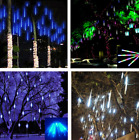 30Cm 8 Tubes String Lights Solar  Meteor Shower Rain  For Christmas Wedding