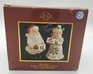 Lenox Christmas SANTA AND MRS CLAUS Holiday Salt and Pepper Shakers Set in Box - Picture 1 of 8