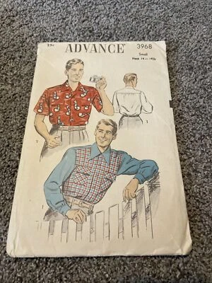 1940 Advance Sewing Pattern 3968 Mens Shirt Sleeves Sz 14-14 1/2 Neck Pre-Owned - Image 1 of 2