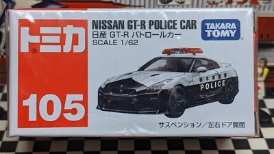 TOMICA #105 COCHE DE POLICÍA NISSAN GT-R ESCALA 1/62 NUEVO EN CAJA ¡¡STOCK EE. UU.!!! Foto 1 de 4