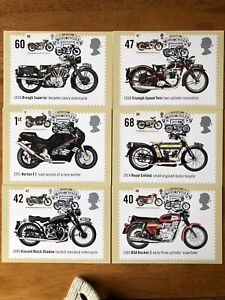2005 PHQ 277 - MOTORCYCLES - Front FDI / Various SHS 6 Royal Mail Postcards