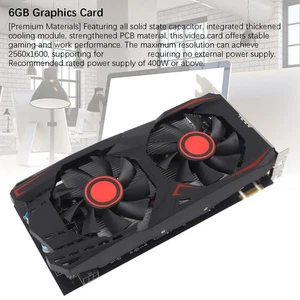 Graphics Card 6GB GDDR5 192BIT Double Fan PCIE 2.0 16X Slot Supports DVI VGA Hot - Picture 1 of 22