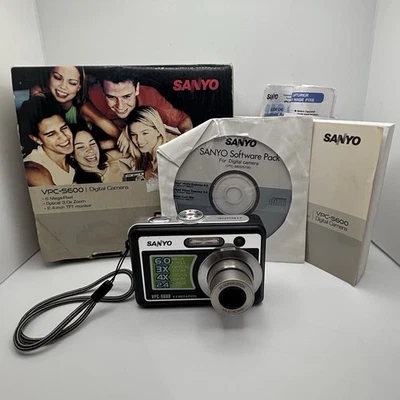 TESTED SANYO Digital Camera VPC-S600 6.0MP Camera + Extras Boxed Manuals - Image 1 of 4