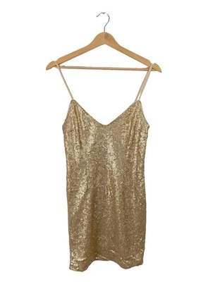 ABERCROMBIE & FITCH Robe de cocktail Dames Robe T EU 36 doré élégant - Photo 1/4