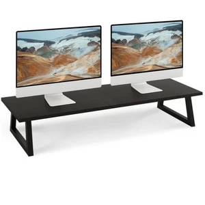 31.5 inch Dual Monitor Riser, Long Black Monitor Stand Riser Wide TV Stand Ri... - Picture 1 of 7