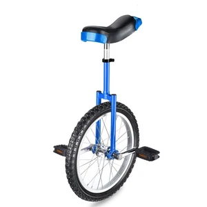 18" Blue Unicycle Cycling Scooter Circus Bike Skidproof Tire Balance Exercise - Picture 1 of 9