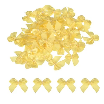 50Pcs мини лента банты 1» мини ткани атласная лента цветок банты желтый - Изображение 1 из 4