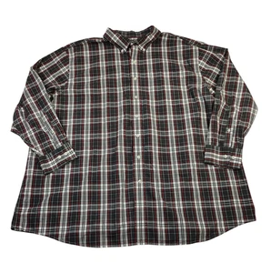 Oak Hill Shirt Men 3XL Wrinkle Free Cool & Dry Button Down Red Gray Plaid Pocket - Picture 1 of 11