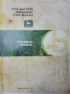 John Deere F510 F525 Homeowner trattorino rasaerba anteriore manuale di servizio TM1475 - Foto 1 di 4