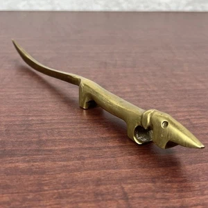 Vintage BRASS DACHSHUND WEINER DOG LETTER OPENER OR KNIFE REST - Picture 1 of 9