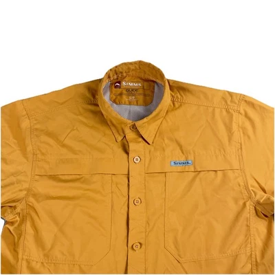 Simms Guide Series Fishing Shirt SS Men's Small Button Up Shirt Orange Quick Dry - Image 1 of 4