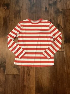 DAMEN LANGARM ROT & WEISS GESTREIFTES T-SHIRT. GROSS. NEU!! - Bild 1 von 4
