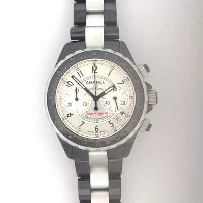 CHANEL J12 хронограф Superleggera черный и серебро керамические часы браслет H1624 - Изображение 1 из 4