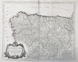 España Galicia Asturias Castilla Y León Cantabria Mapa Grabado Santini - Imagen 1 de 1