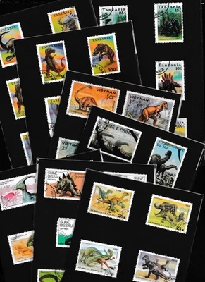 1990 DINOSAURS mixed lot 9 panels sealed Tanzania Bulgaria Vietnam etc - Image 1 of 4