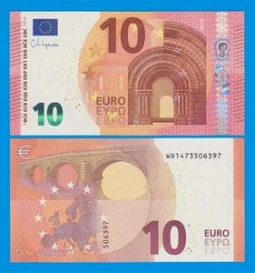 EUROPEAN UNION 10 EURO, 2014 “W” Germany, P 21w Prefix “WB” Sign LAGARDE P 21 w - Picture 1 of 1