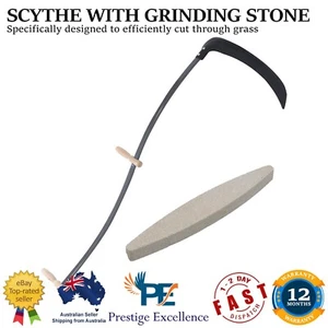 Scythe Garden Grass Wheat Oats Barley Cutting Weeds with Grinding Stone 145cm AU - Picture 1 of 8