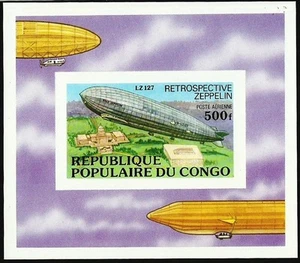 Hoja de recuerdos del Congo 1978 en muy buen estado sin montar o nunca montada "" 75a. "Aniversario del Zeppelin" - Imagen 1 de 1