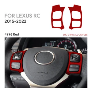 Para Lexus RC300 RC350 RC200T 2015-22 Rojo Gamuza Volante Botón Cubierta Borde - Imagen 1 de 9