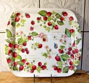 Home Essentials and Beyond Tray with Melamine Plastic Tray with Berries Postcard - Picture 1 of 6