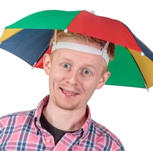Umbrella Hat Multi Coloured Rainbow Carnival Clown Fancy Dress Costume Accessory - Picture 1 of 1
