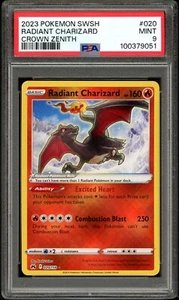 PSA 9 MINT Radiant Charizard 020 Crown Zenith Pokemon - Picture 1 of 2