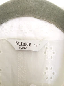 Nutmeg Woman's Blouse Size 14 UK White Broderie Anglaise  *BNWT* - Picture 1 of 9