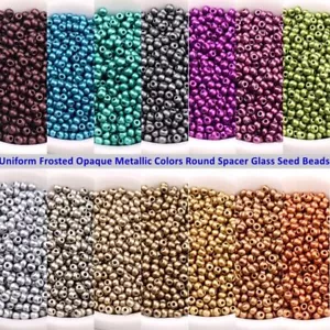 Glass Seedbeads Round Spacer Rice Beads DIY Jewelry Garments Sewing 2mm 3mm 4mm - Picture 1 of 30