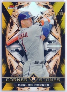 /50 Carlos Correa Astros 2018 Topps Finest Corner Stones Gold REF Refractor SP - Picture 1 of 2