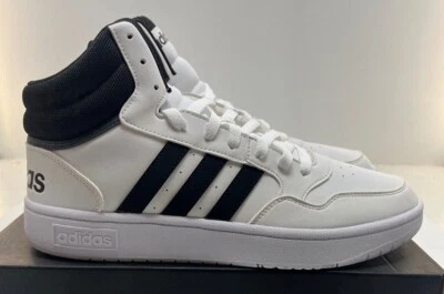 Adidas Men's Hoops 3.0 Mid Basketball Shoes GW3019 White Black NWD Free Shipping - Image 1 of 4