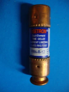 BUSSMAN FUSETRON FRN-R-12 250V  DUAL ELEMENT, TIME DELAY - Picture 1 of 8