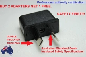 US EU ADAPTER PLUG TO AU AUS AUSTRALIA TRAVEL POWER PLUG CONVERTOR Safety first! - Picture 1 of 14