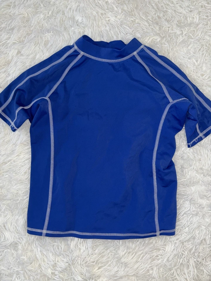 Lands End Kids Boys Sz. 7 Classic Blue Rashguard. Great Top - Image 1 of 4