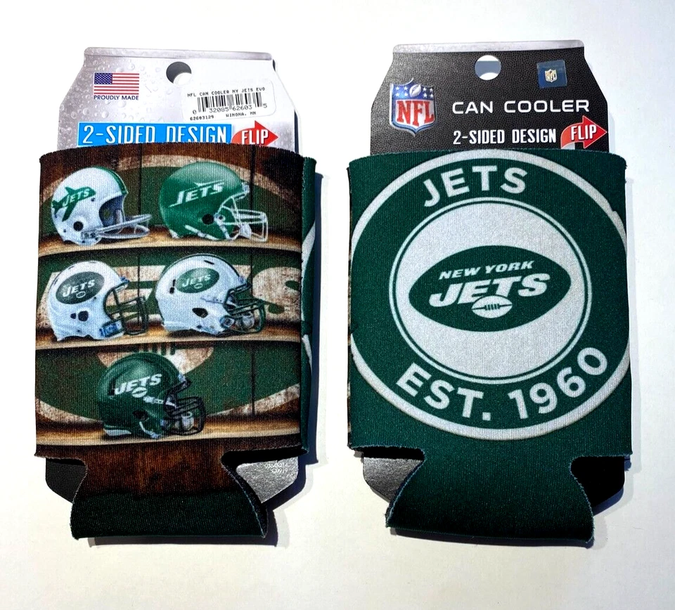 NEW YORK JETS EVOLUTION KOOZIE CAN COOLER HOLDER NFL - Image 1 of 1