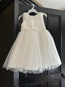 Flower Girl Wedding Dress with Bloomers Ivory Pearls Sequins Tulle Size 3T - Picture 1 of 9