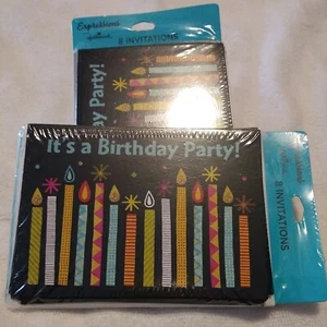 Hallmark Birthday Party NIP  Invitations Candles It's a Party Pack 8 Total M90 - Picture 1 of 5