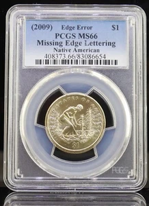 2009 Native American Dollar Missing Edge Lettering PCGS MS66 - Picture 1 of 4