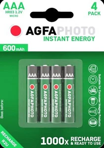 4x AAA CORDLESS DECT PHONES RECHARGEABLE BATTERIES AGFA 1.2V 600mAh READY TO USE - Picture 1 of 2