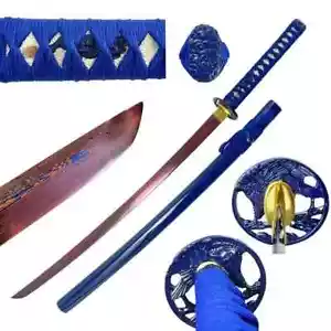 Blue Phoenix Damascus Steel Katana - Hand-forged with a Razor-sharp edge - Picture 1 of 5