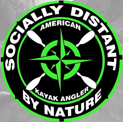 Brújula socialmente distante por naturaleza American Kayak Pescador Pesca Pegatina 4 pulgadas Foto 1 de 3