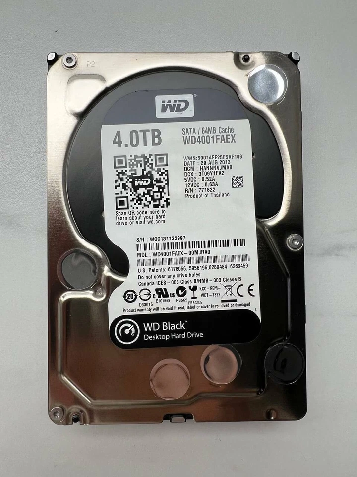 WD4001FAEX Western Digital Black 4TB 3.5" Hard Drive SATA 7200rpm WD - Image 1 of 1