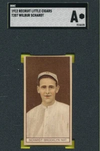 T207 WILBUR SCHARDT 1912 RECRUIT LITTLE CIGARS TABAK GRADED SGC AUTH MLB TPHLC - Bild 1 von 5